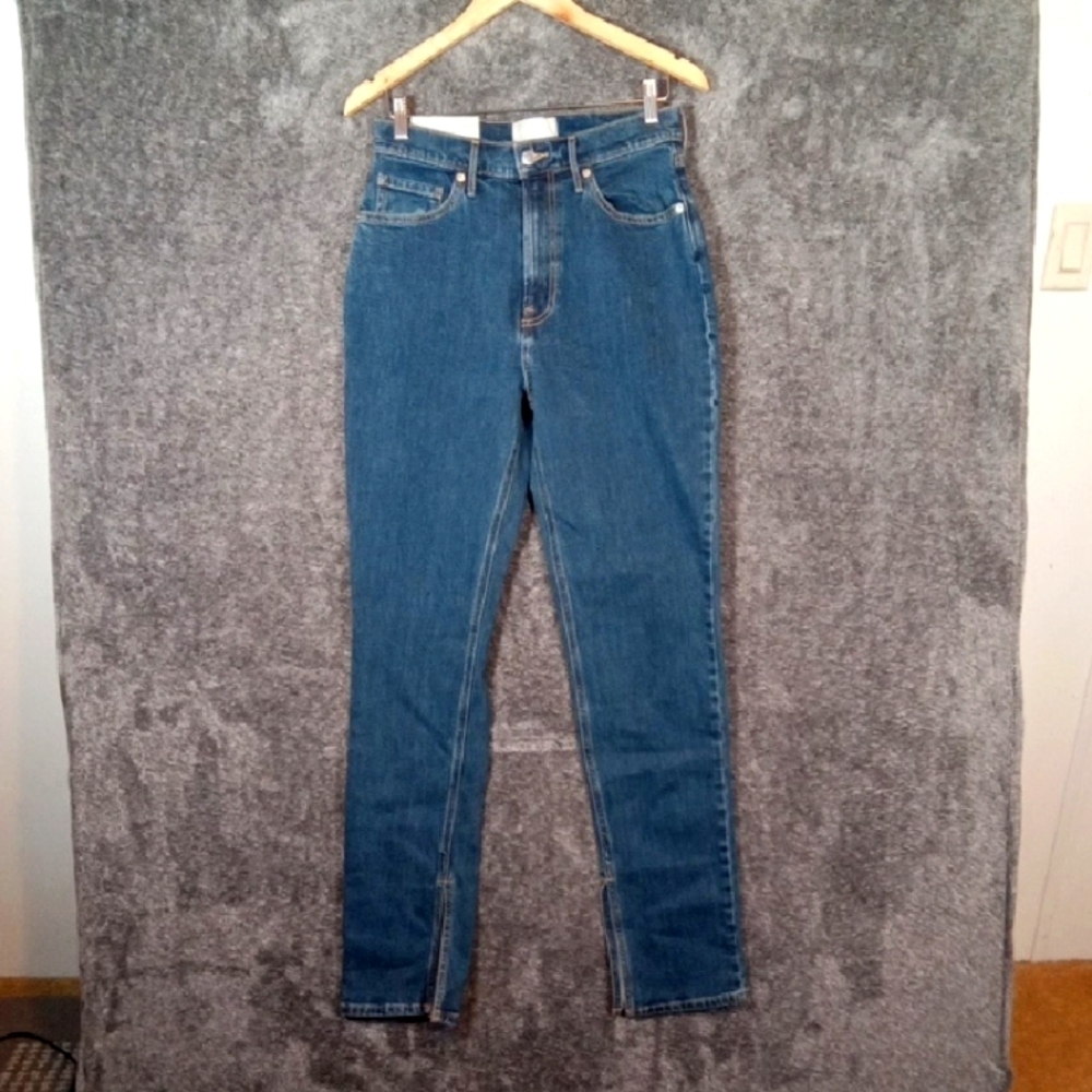 Everlane High Rise The Cheeky Split Hem Jean Organic Cotton Straight Womens 29